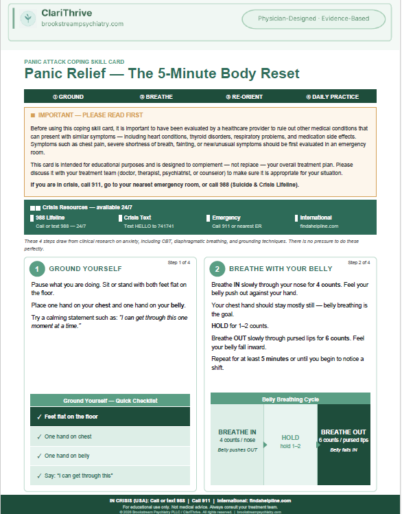 Quick Access -  Panic Attack Coping Skills: Managing Anxiety & Panic in the Moment
