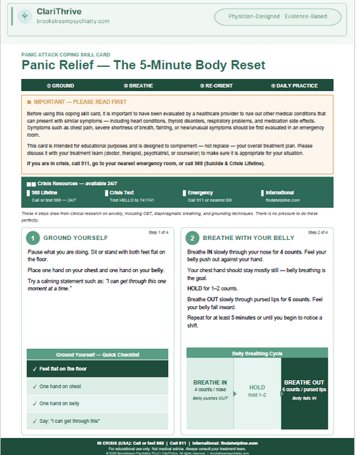 Quick Access -  Panic Attack Coping Skills: Managing Anxiety & Panic in the Moment