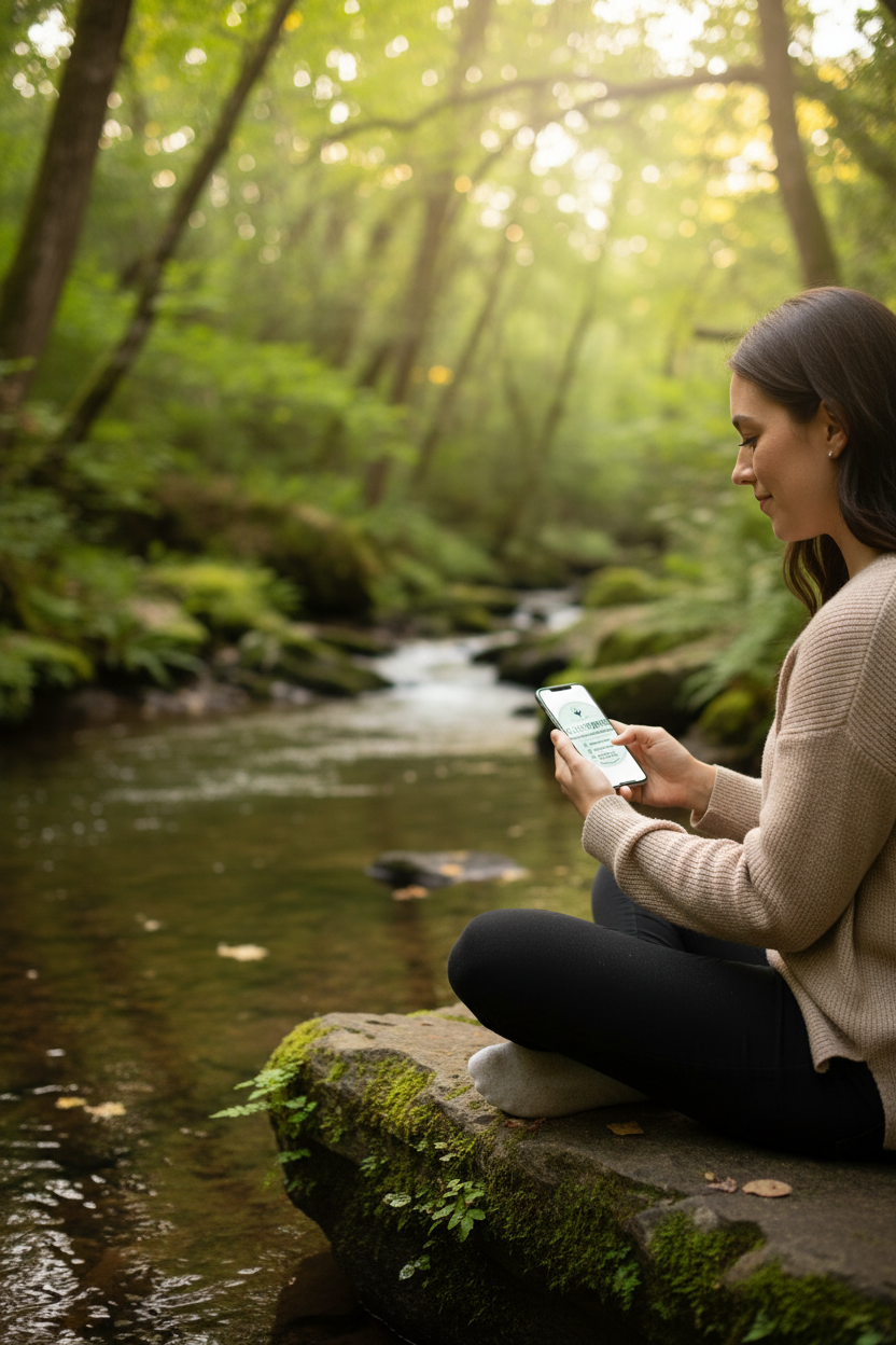 Lifestyle – Streamside with ClariThrive on Phone