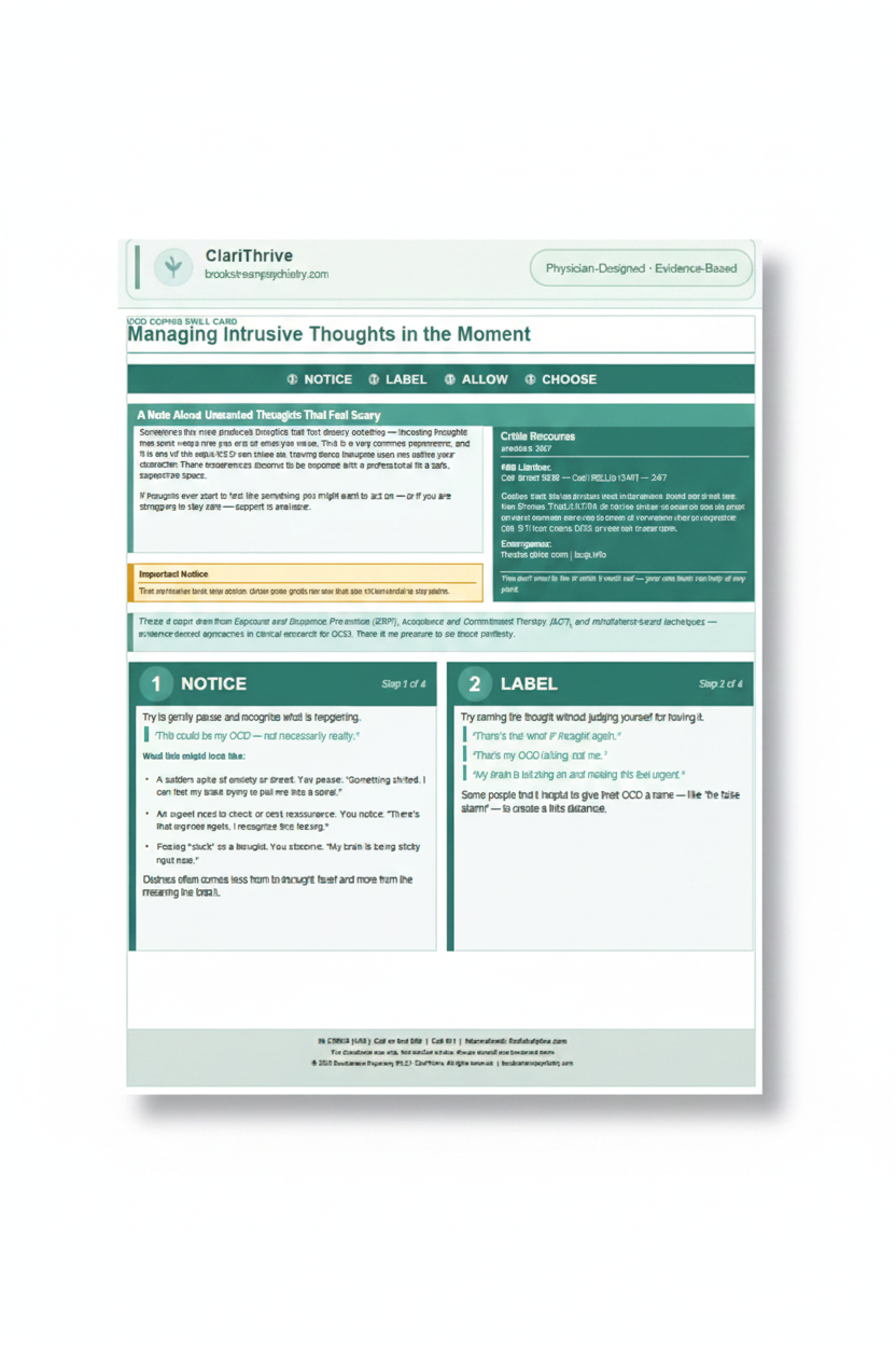 OCD Quick Access Coping Skill Card - Product Image