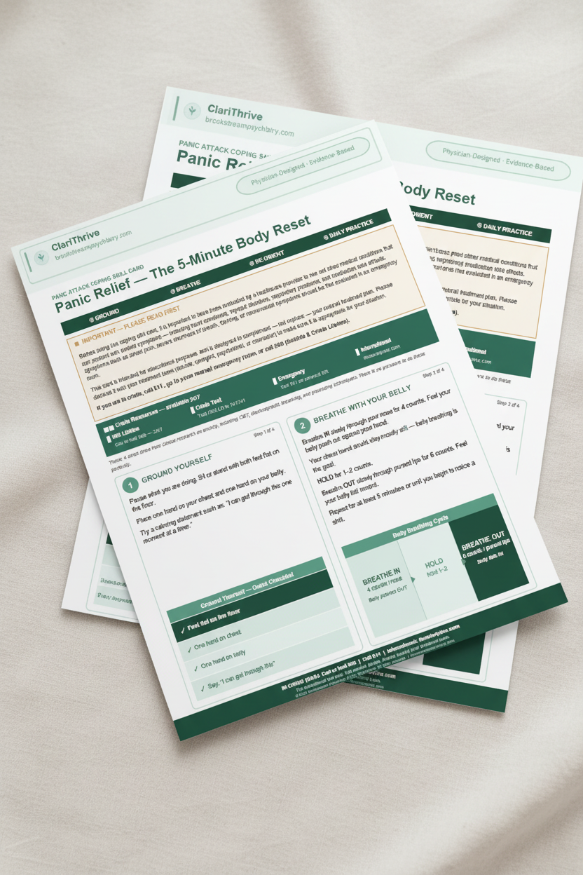 Panic Attack Coping Card – Product Image